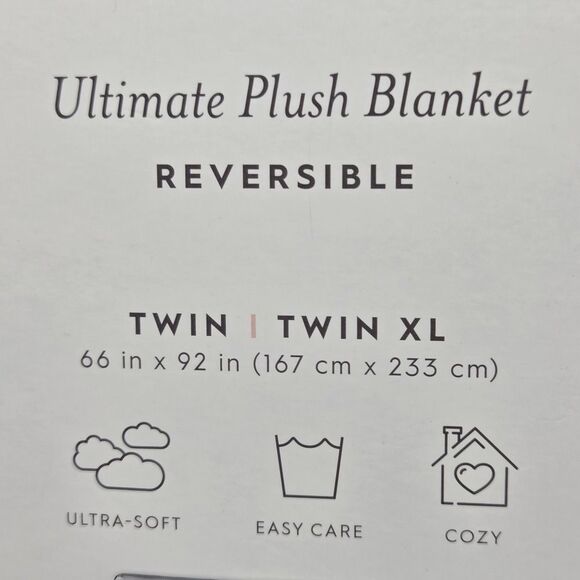 Laura Ashley Twin XL Bows Ivory And Blue Ultimate Plush Blanket Reversible 66x92 - Picture 4 of 9
